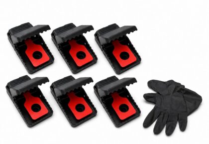 Pièges à Souris Mécaniques - Lot de 6 + Paire de Gants Nitrile