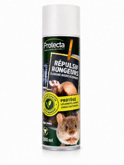 Protecta Répulsif Rongeurs 300 ml — Éloigne Rats & Souris, Protège Câbles et Gaines (Répulsif Olfactif)